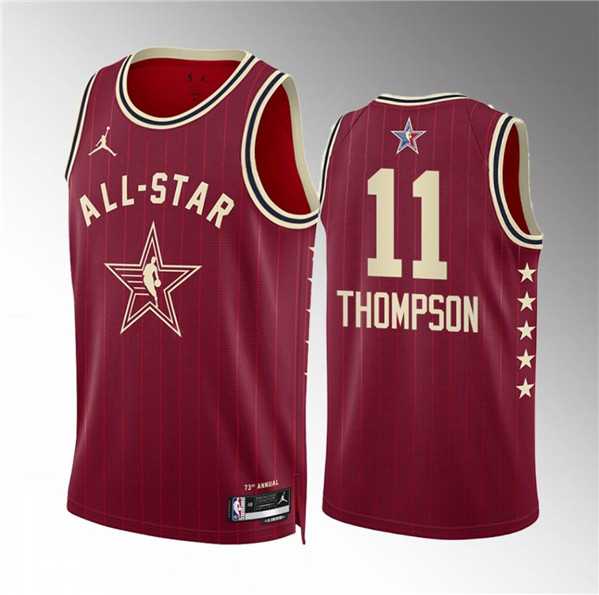 Men%27s 2024 All-Star #11 Klay Thompson Crimson Stitched Basketball Jersey->2024 all star->NBA Jersey
